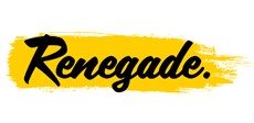 The image features the word 'Renegade' in bold black script, overlaid on a vibrant yellow brushstroke background.