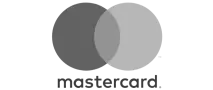 Two overlapping circles in red and yellow with the word 'mastercard' below in black.