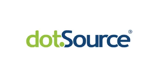 Logo of dotSource, featuring the text 'dot.Source' with a green dot and blue lettering on a white background.