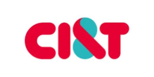 A logo featuring the letters 'CI&T' in bold red, with a teal circle and an ampersand symbol integrated into the design.