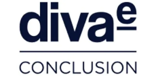 Logo featuring the text 'diva.e' in bold navy blue, accompanied by the word 'CONCLUSION' in capital letters below.