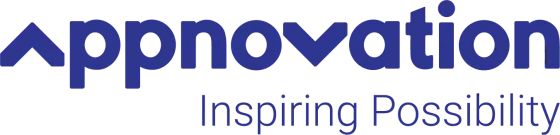 Logo of Appnovation, featuring the word 'Inspiring Possibility' in a modern font, emphasizing innovation and creativity.