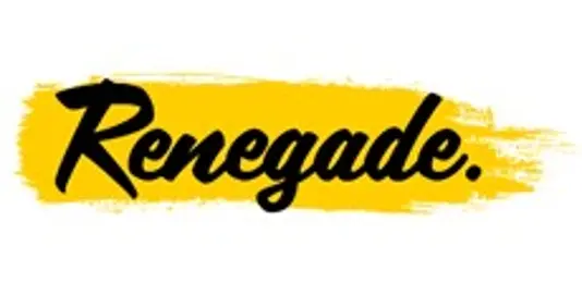 The image features the word 'Renegade' in bold black script, overlaid on a vibrant yellow brushstroke background.