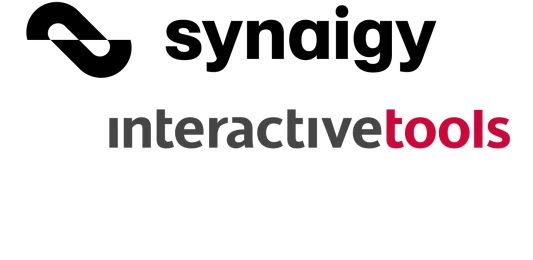 A logo featuring the text 'interactive' in gray and 'tools' in red, with a modern design emphasizing interactivity.